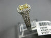 1.49CT WHITE & FANCY YELLOW PRINCESS DIAMOND 18KT 2 TONE GOLD 3D ENGAGEMENT RING