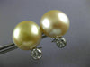 EXTRA LARGE .60CT DIAMOND & AAA GOLDEN SOUTH SEA PEARL 14KT WHITE GOLD EARRINGS