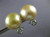 EXTRA LARGE .60CT DIAMOND & AAA GOLDEN SOUTH SEA PEARL 14KT WHITE GOLD EARRINGS
