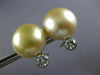 EXTRA LARGE .60CT DIAMOND & AAA GOLDEN SOUTH SEA PEARL 14KT WHITE GOLD EARRINGS
