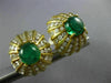 LARGE 5.50CT DIAMOND & AAA EMERALD 18KT YELLOW GOLD DOME SHAPE CLIP ON EARRINGS