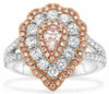 GIA 1.32CT WHITE & PINK DIAMOND 18KT WHITE & ROSE GOLD 3D FLOWER ENGAGEMENT RING