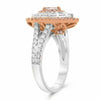GIA 1.32CT WHITE & PINK DIAMOND 18KT WHITE & ROSE GOLD 3D FLOWER ENGAGEMENT RING
