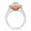 GIA 1.32CT WHITE & PINK DIAMOND 18KT WHITE & ROSE GOLD 3D FLOWER ENGAGEMENT RING