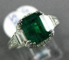 3.13CT DIAMOND & AAA EMERALD 14K WHITE GOLD EMERALD CUT FILIGREE ENGAGEMENT RING