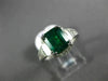 3.13CT DIAMOND & AAA EMERALD 14K WHITE GOLD EMERALD CUT FILIGREE ENGAGEMENT RING