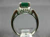 3.13CT DIAMOND & AAA EMERALD 14K WHITE GOLD EMERALD CUT FILIGREE ENGAGEMENT RING