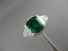 3.13CT DIAMOND & AAA EMERALD 14K WHITE GOLD EMERALD CUT FILIGREE ENGAGEMENT RING