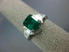 3.13CT DIAMOND & AAA EMERALD 14K WHITE GOLD EMERALD CUT FILIGREE ENGAGEMENT RING