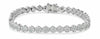 ESTATE WIDE 4.40CT DIAMOND 18K WHITE GOLD CLASSIC FLOWER CLUSTER TENNIS BRACELET