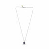 GIA LARGE 3.20CT DIAMOND & AAA PURPLE SAPPHIRE 18K WHITE GOLD OVAL HALO NECKLACE
