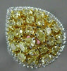 GIA LARGE 2.55CT WHITE & FANCY YELLOW DIAMOND 18K TWO TONE GOLD ANNIVERSARY RING