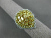 GIA LARGE 2.55CT WHITE & FANCY YELLOW DIAMOND 18K TWO TONE GOLD ANNIVERSARY RING
