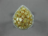 GIA LARGE 2.55CT WHITE & FANCY YELLOW DIAMOND 18K TWO TONE GOLD ANNIVERSARY RING