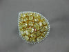 GIA LARGE 2.55CT WHITE & FANCY YELLOW DIAMOND 18K TWO TONE GOLD ANNIVERSARY RING