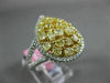 GIA LARGE 2.55CT WHITE & FANCY YELLOW DIAMOND 18K TWO TONE GOLD ANNIVERSARY RING