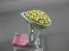 GIA LARGE 2.55CT WHITE & FANCY YELLOW DIAMOND 18K TWO TONE GOLD ANNIVERSARY RING