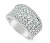 ESTATE WIDE 2.40CT DIAMOND 18K WHITE GOLD 3D CLASSIC MULTI ROW ANNIVERSARY RING