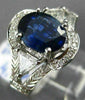 LARGE 2.93CT DIAMOND & AAA SAPPHIRE 18KT WHITE GOLD FILIGREE ENGAGEMENT RING
