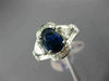 LARGE 2.93CT DIAMOND & AAA SAPPHIRE 18KT WHITE GOLD FILIGREE ENGAGEMENT RING