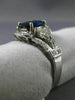 LARGE 2.93CT DIAMOND & AAA SAPPHIRE 18KT WHITE GOLD FILIGREE ENGAGEMENT RING