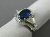 LARGE 2.93CT DIAMOND & AAA SAPPHIRE 18KT WHITE GOLD FILIGREE ENGAGEMENT RING