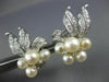 LARGE 1.21CT DIAMOND & SOUTH SEA PEARL 14K WHITE GOLD 3D FLOWER CLIP ON EARRINGS