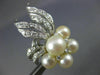 LARGE 1.21CT DIAMOND & SOUTH SEA PEARL 14K WHITE GOLD 3D FLOWER CLIP ON EARRINGS