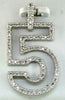 ESTATE 0.28CT DIAMOND 14KT WHITE GOLD 3D CLASSIC NUMBER 5 FUN PENDANT