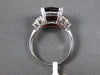 ESTATE LARGE 5.05CT DIAMOND & AAA GARNET 14KT WHITE GOLD SQUARE ENGAGEMENT RING