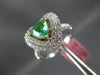 ESTATE LARGE 1.6CT DIAMOND & AAA EMERALD 18K TWO TONE GOLD HEART ENGAGEMENT RING