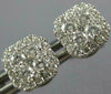 ESTATE .47CT DIAMOND 18KT WHITE GOLD CLUSTER FLOWER SQUARE OCTAGON STUD EARRINGS