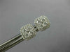 ESTATE .47CT DIAMOND 18KT WHITE GOLD CLUSTER FLOWER SQUARE OCTAGON STUD EARRINGS