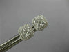 ESTATE .47CT DIAMOND 18KT WHITE GOLD CLUSTER FLOWER SQUARE OCTAGON STUD EARRINGS
