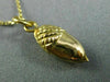 ESTATE 14KT YELLOW GOLD HANDCRAFTED ACORN FLOATING CHARM PENDANT & CHAIN #25106