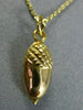 ESTATE 14KT YELLOW GOLD HANDCRAFTED ACORN FLOATING CHARM PENDANT & CHAIN #25106