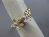 ESTATE .12CT DIAMOND 14KT YELLOW GOLD 3D CLASSIC MULTI FLOWER MILGRAIN FUN RING