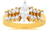1.22CT DIAMOND 14KT YELLOW GOLD 3D MARQUISE & BAGUETTE CLASSIC ENGAGEMENT RING