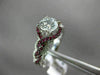 ESTATE 1.35CT DIAMOND & AAA RUBY 14KT WHITE GOLD INFINITY LOVE ENGAGEMENT RING