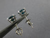 ESTATE 1.07CT BLUE DIAMOND 14KT WHITE GOLD 3D CLASSIC STUD SCREW BACK EARRINGS