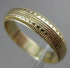 ANTIQUE 14KT YELLOW GOLD HANDCRAFTED FILIGREE MILGRAIN BAND RING 5mm #23167