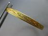 ESTATE SMALL 14K YELLOW GOLD 3D HAND CARVED FILIGREE BABY BANGLE BRACELET #27571