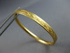 ESTATE SMALL 14K YELLOW GOLD 3D HAND CARVED FILIGREE BABY BANGLE BRACELET #27571