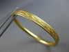 ESTATE SMALL 14K YELLOW GOLD 3D HAND CARVED FILIGREE BABY BANGLE BRACELET #27571