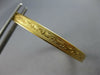 ESTATE SMALL 14K YELLOW GOLD 3D HAND CARVED FILIGREE BABY BANGLE BRACELET #27571
