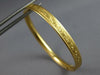 ESTATE SMALL 14K YELLOW GOLD 3D HAND CARVED FILIGREE BABY BANGLE BRACELET #27571