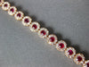 2.94CT DIAMOND & AAA RUBY 14KT ROSE GOLD ROUND HALO MULTI FLOWER TENNIS BRACELET