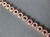 2.94CT DIAMOND & AAA RUBY 14KT ROSE GOLD ROUND HALO MULTI FLOWER TENNIS BRACELET