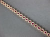 2.94CT DIAMOND & AAA RUBY 14KT ROSE GOLD ROUND HALO MULTI FLOWER TENNIS BRACELET
