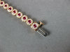 2.94CT DIAMOND & AAA RUBY 14KT ROSE GOLD ROUND HALO MULTI FLOWER TENNIS BRACELET